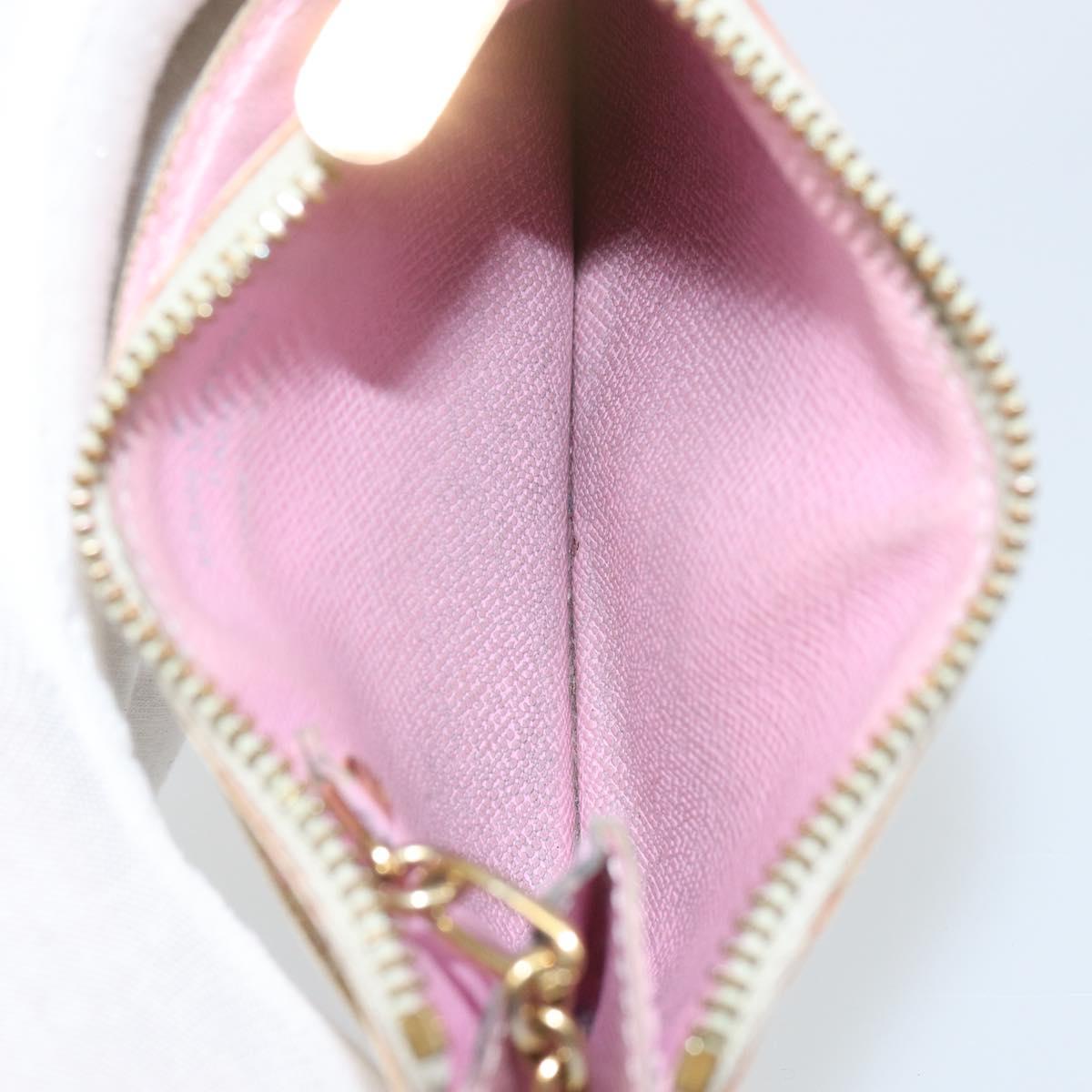 LOUIS VUITTON Multicolor Pochette Cles NM Coin Purse White M93734 LV Auth 163711