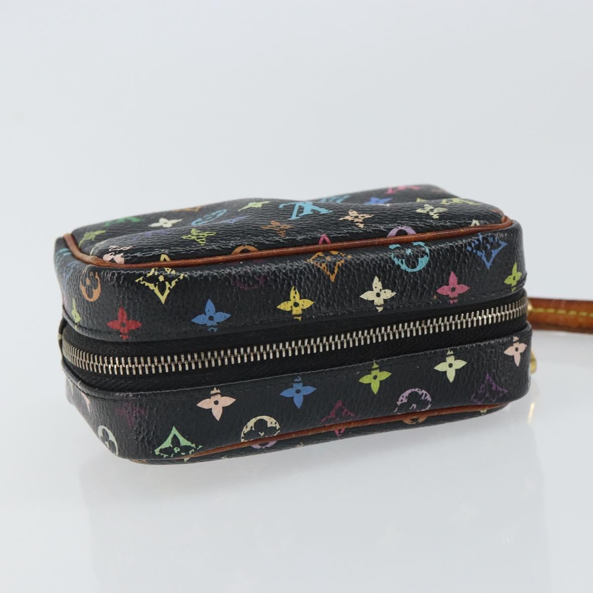 LOUIS VUITTON Monogram Multicolor Trousse Wapity Pouch Black M58034 Auth 163713