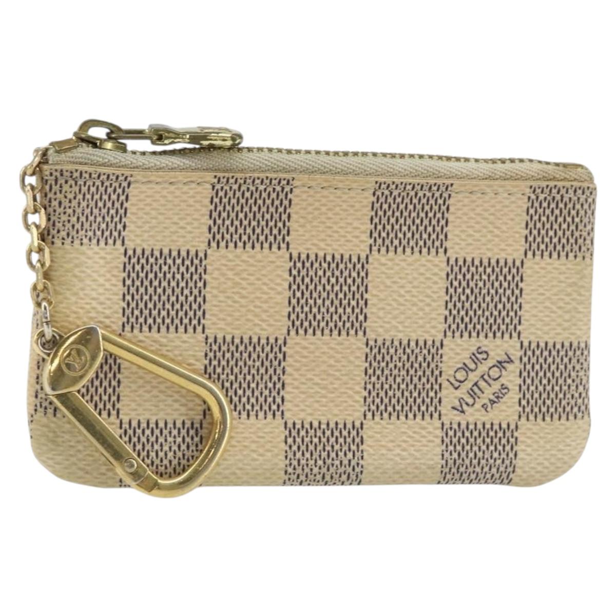 LOUIS VUITTON Damier Azur Pochette Cles Coin Purse N62659 LV Auth 163715