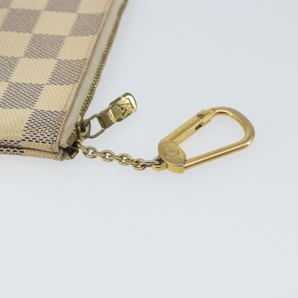 LOUIS VUITTON Damier Azur Pochette Cles Coin Purse N62659 LV Auth 163715