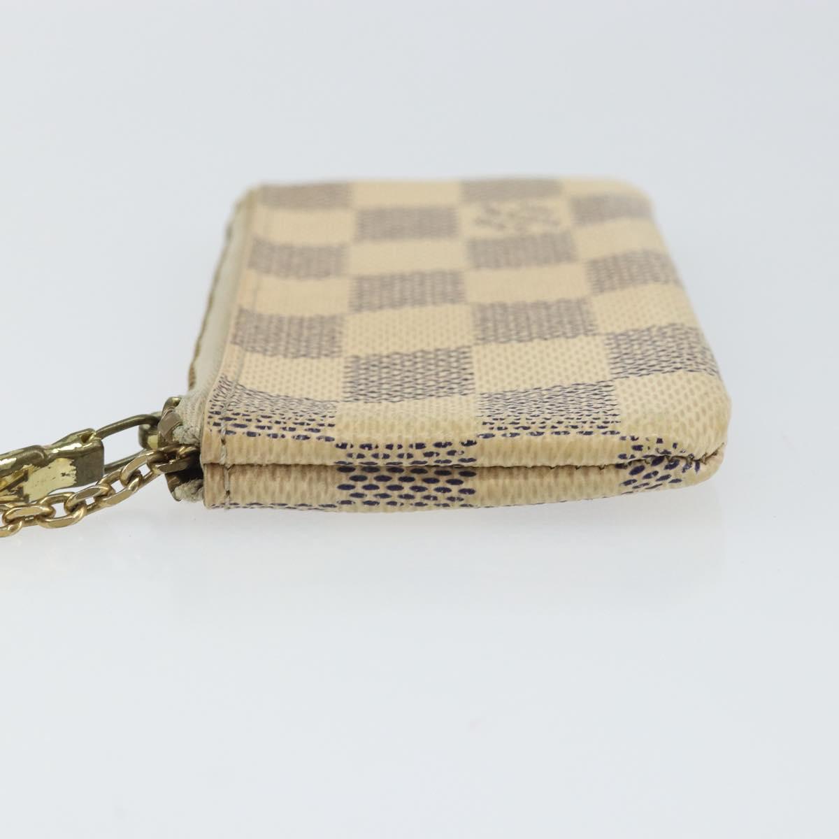 LOUIS VUITTON Damier Azur Pochette Cles Coin Purse N62659 LV Auth 163715