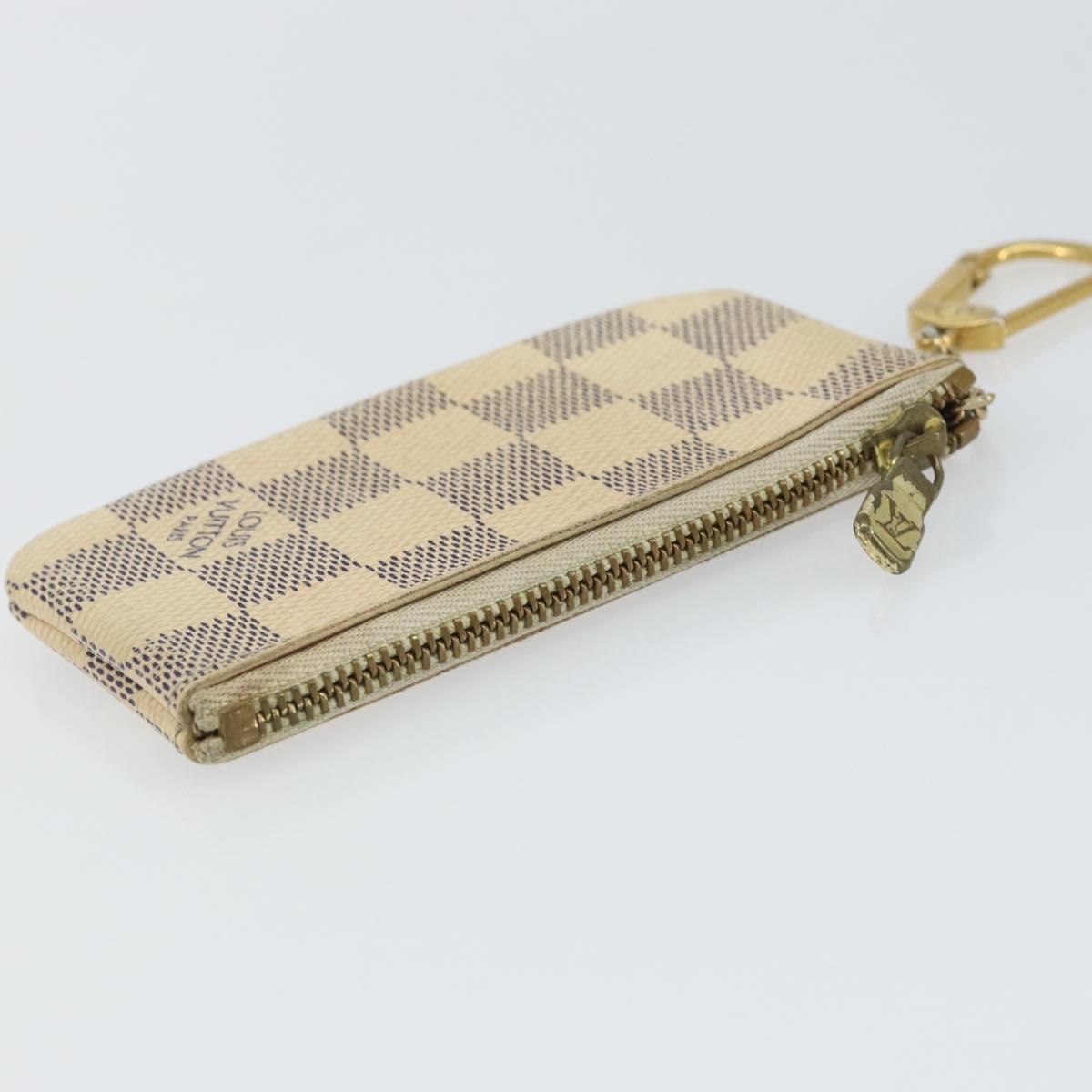 LOUIS VUITTON Damier Azur Pochette Cles Coin Purse N62659 LV Auth 163715