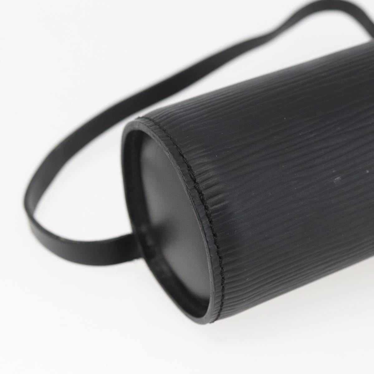 LOUIS VUITTON Epi Soufflot Pouch Pouch Black LV Auth 163718