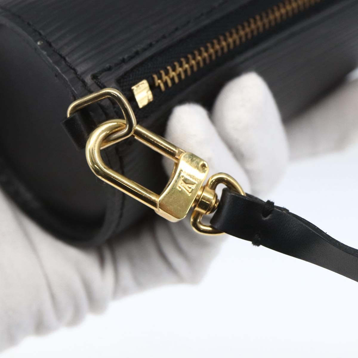 LOUIS VUITTON Epi Soufflot Pouch Pouch Black LV Auth 163718