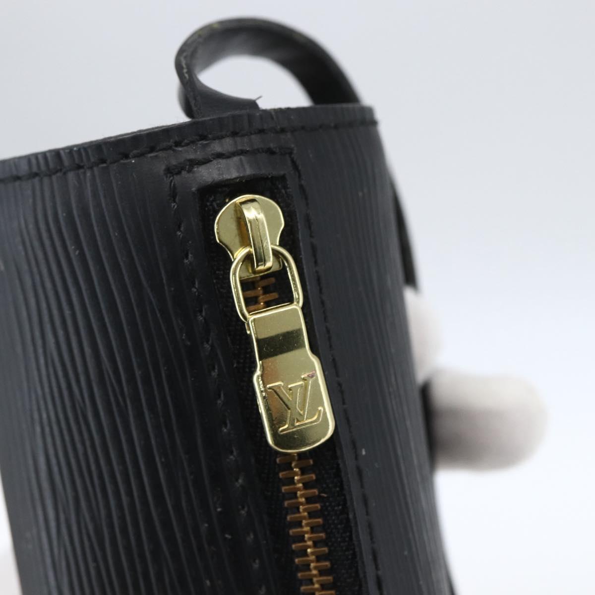 LOUIS VUITTON Epi Soufflot Pouch Pouch Black LV Auth 163718