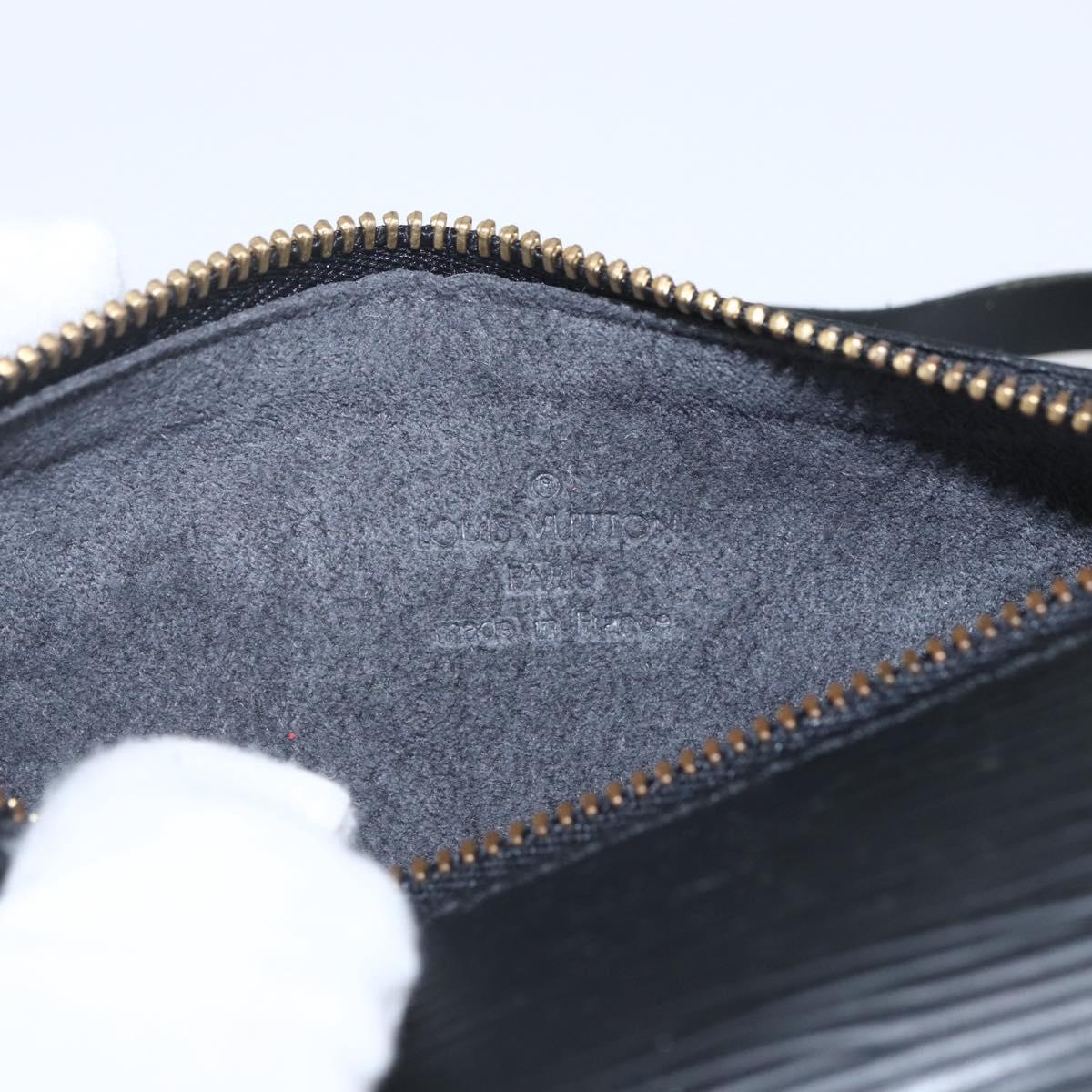 LOUIS VUITTON Epi Soufflot Pouch Pouch Black LV Auth 163718