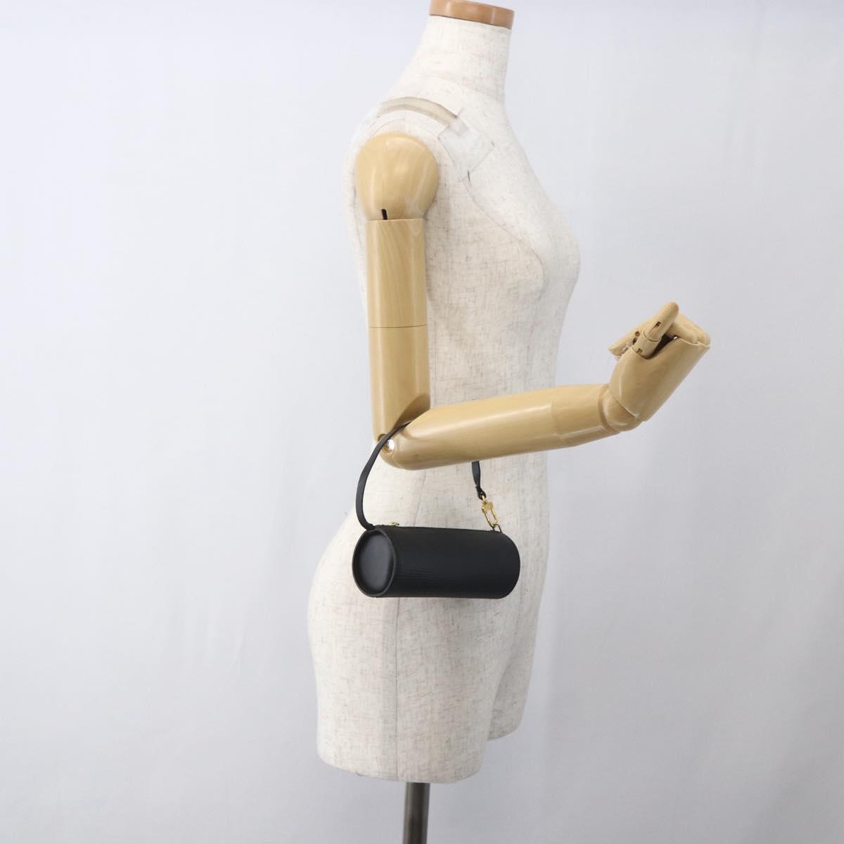 LOUIS VUITTON Epi Soufflot Pouch Pouch Black LV Auth 163718