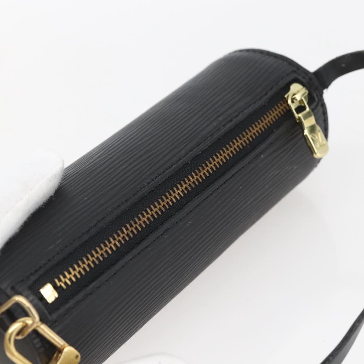LOUIS VUITTON Epi Soufflot Pouch Pouch Black LV Auth 163718