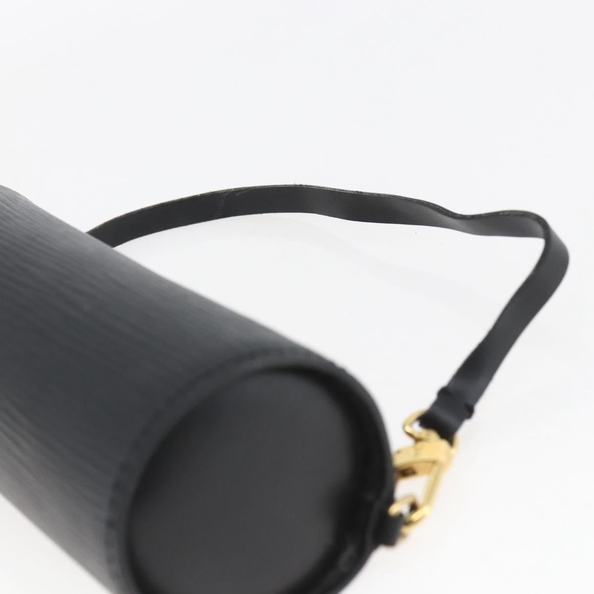 LOUIS VUITTON Epi Soufflot Pouch Pouch Black LV Auth 163718