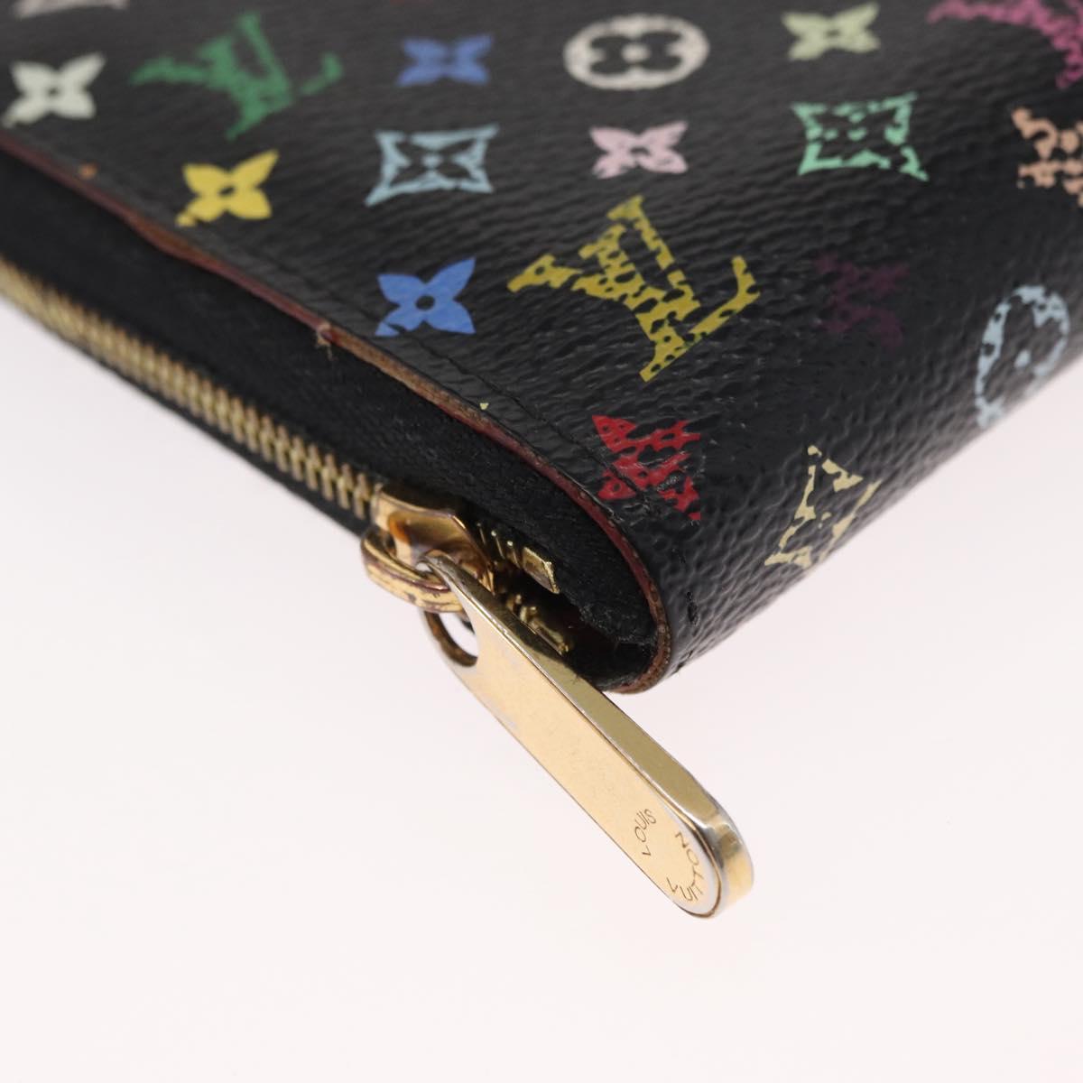 LOUIS VUITTON Monogram Multicolor Zippy Coin Purse Black M93740 LV Auth 163720