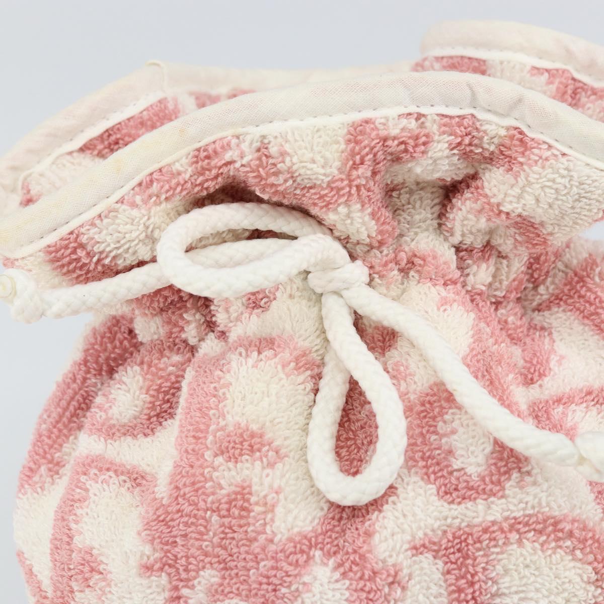 Christian Dior Trotter Canvas Pouch Pile Pink Auth 163724A