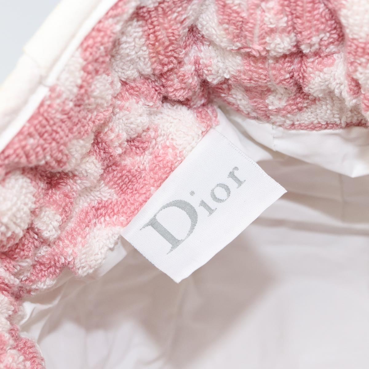 Christian Dior Trotter Canvas Pouch Pile Pink Auth 163724A