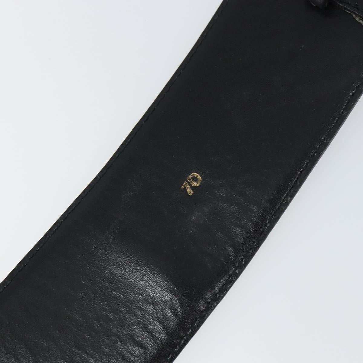 CELINE Belt Leather 31.5"" Black Gold Auth 163730V