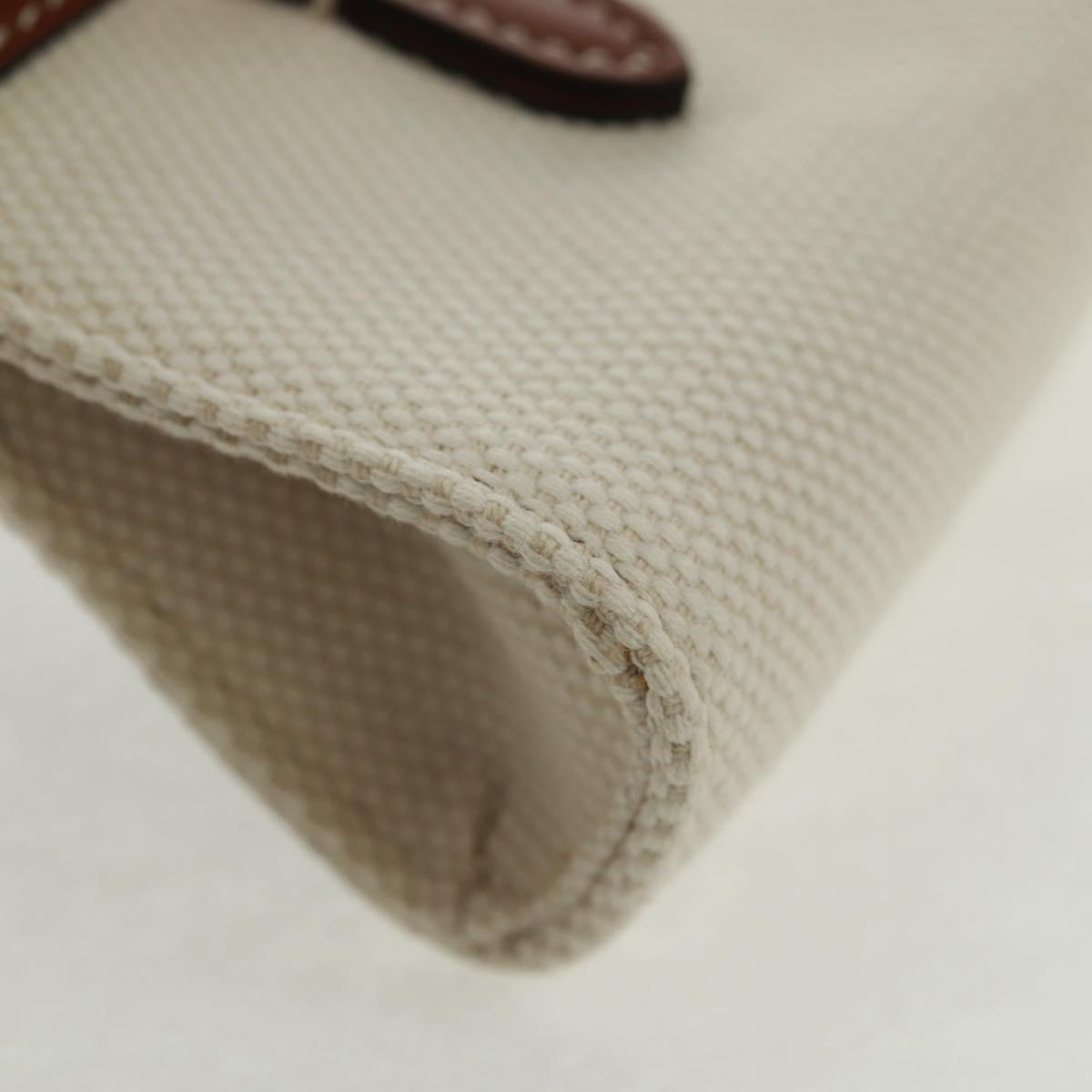 BURBERRY Neck pouch Earphone case Canvas Beige Gold Auth 163731M
