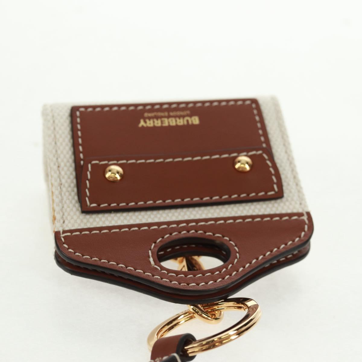 BURBERRY Neck pouch Earphone case Canvas Beige Gold Auth 163731M