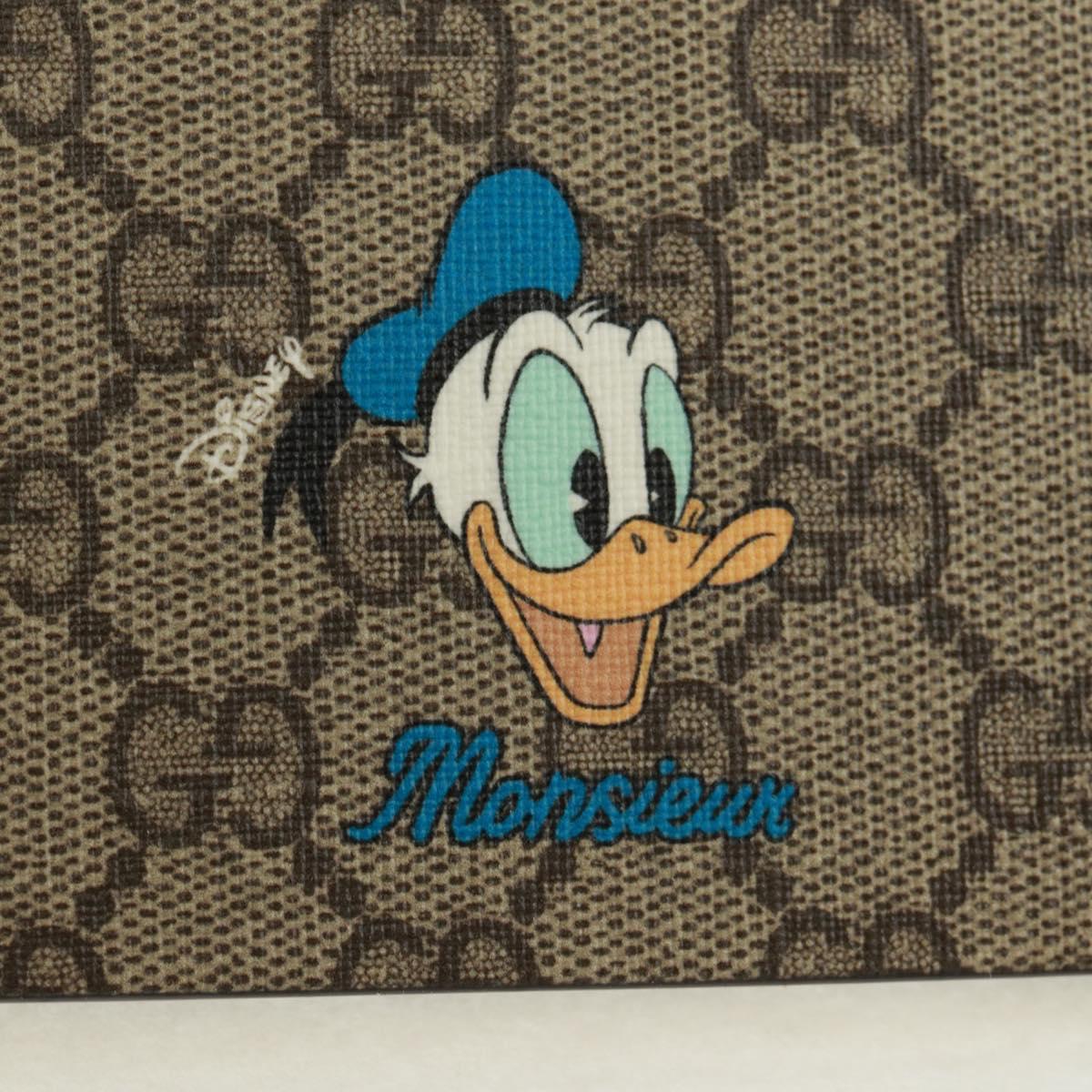 GUCCI GG Supreme Disney Note PVC Beige Auth 163733M