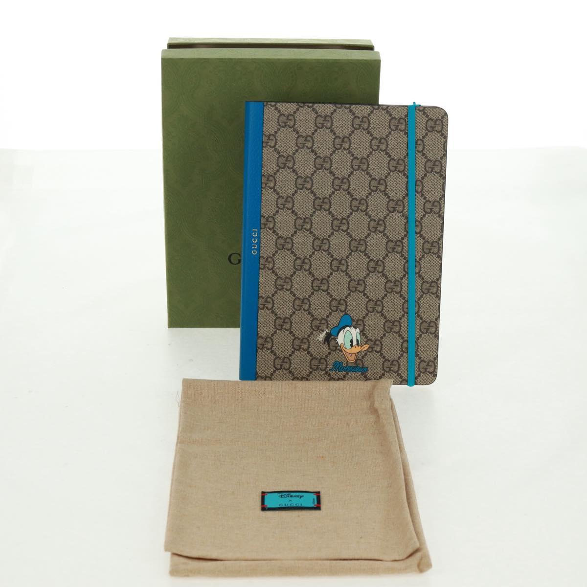 GUCCI GG Supreme Disney Note PVC Beige Auth 163733M