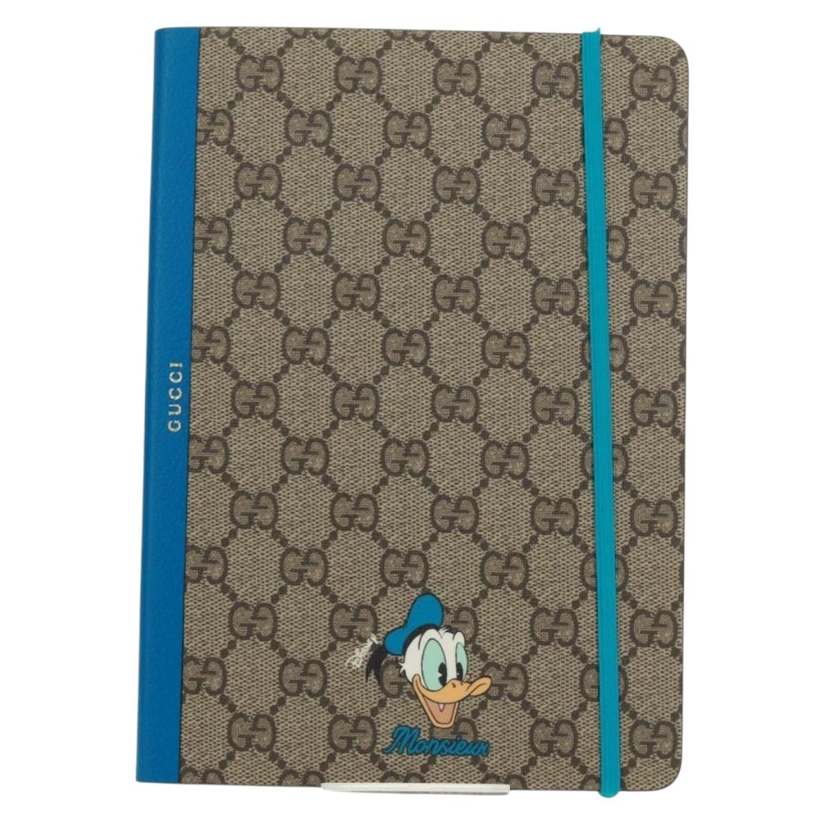 GUCCI GG Supreme Disney Note PVC Beige Auth 163733M