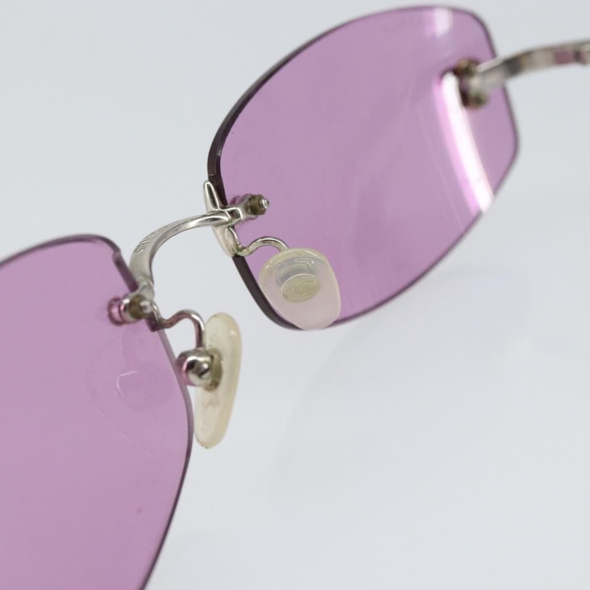 CHANEL COCO Mark Sunglasses metal Purple 4002 CC Auth 163740