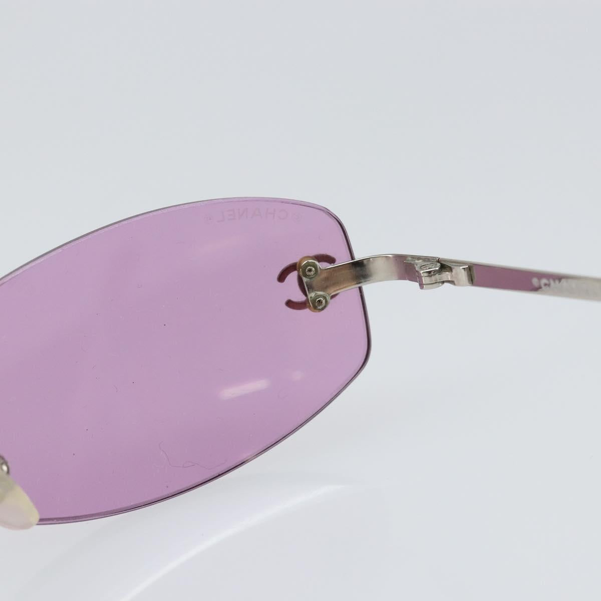 CHANEL COCO Mark Sunglasses metal Purple 4002 CC Auth 163740