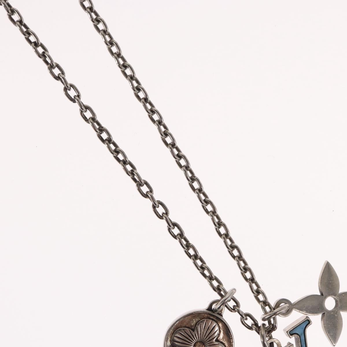 LOUIS VUITTON LV Printed Initials Turquoise Necklace M68904 LV Auth 163744SAM