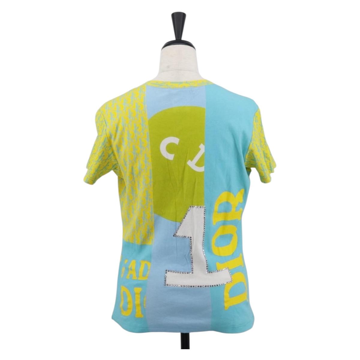 Christian Dior Short Sleeved T Shirt Cotton Yellow Auth 163750M
