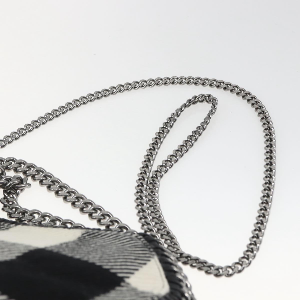 Stella MacCartney Chain Falabella Bag Canvas Black Silver 371223 Auth 163763
