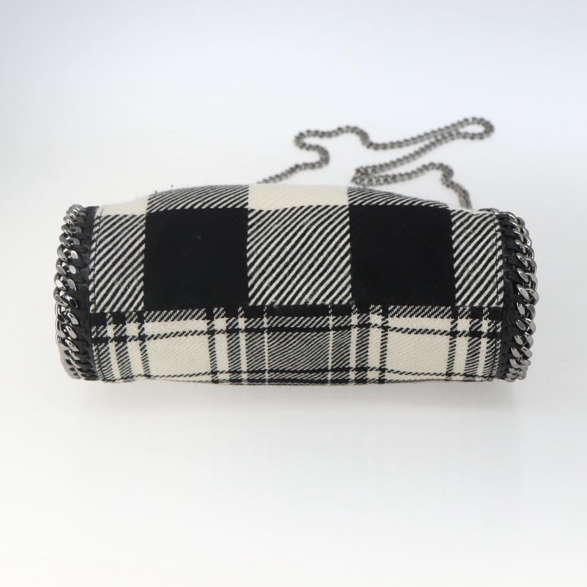 Stella MacCartney Chain Falabella Bag Canvas Black Silver 371223 Auth 163763
