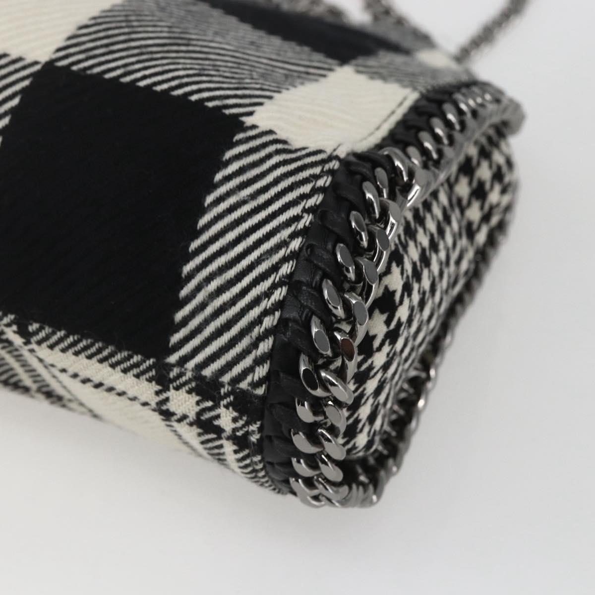 Stella MacCartney Chain Falabella Bag Canvas Black Silver 371223 Auth 163763