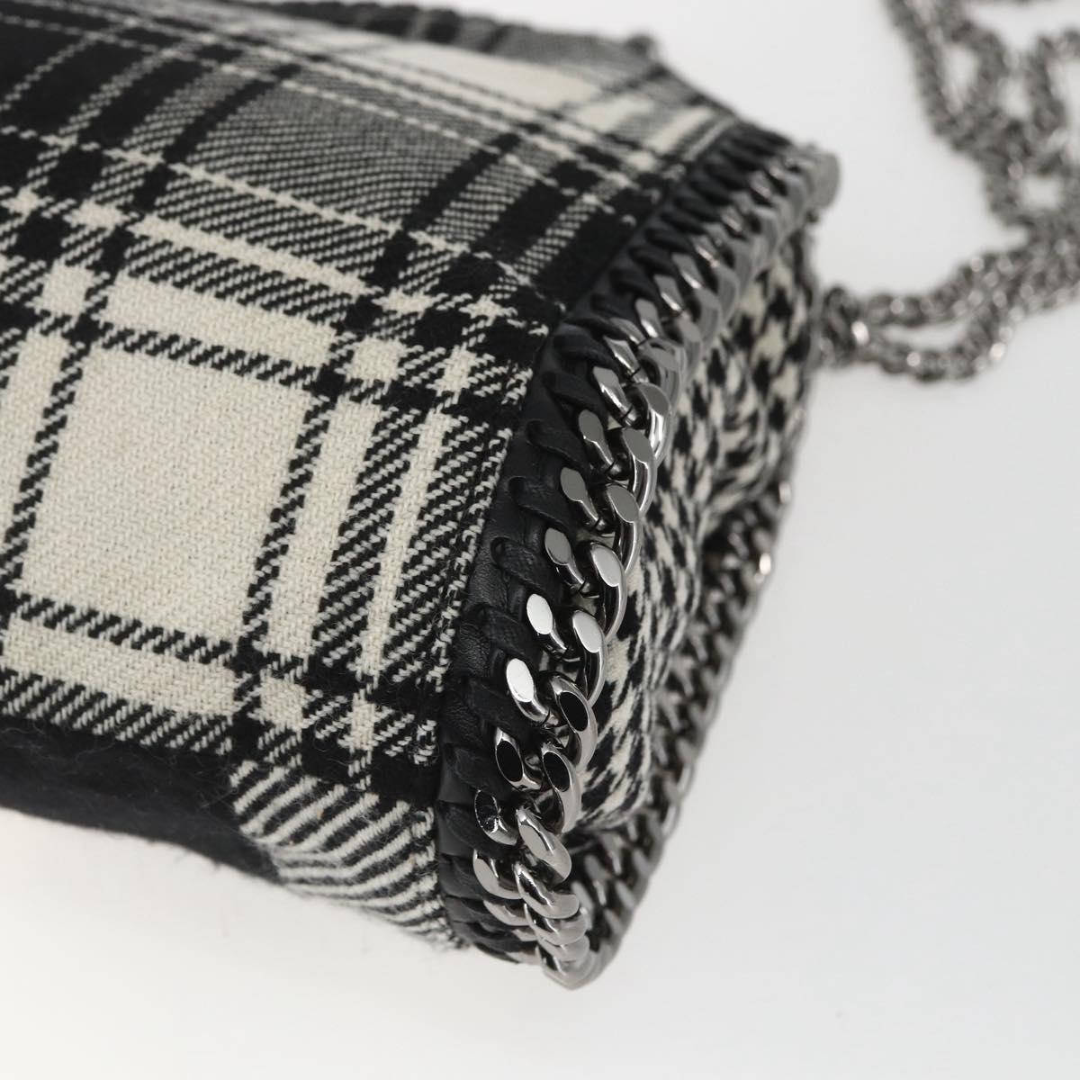 Stella MacCartney Chain Falabella Bag Canvas Black Silver 371223 Auth 163763