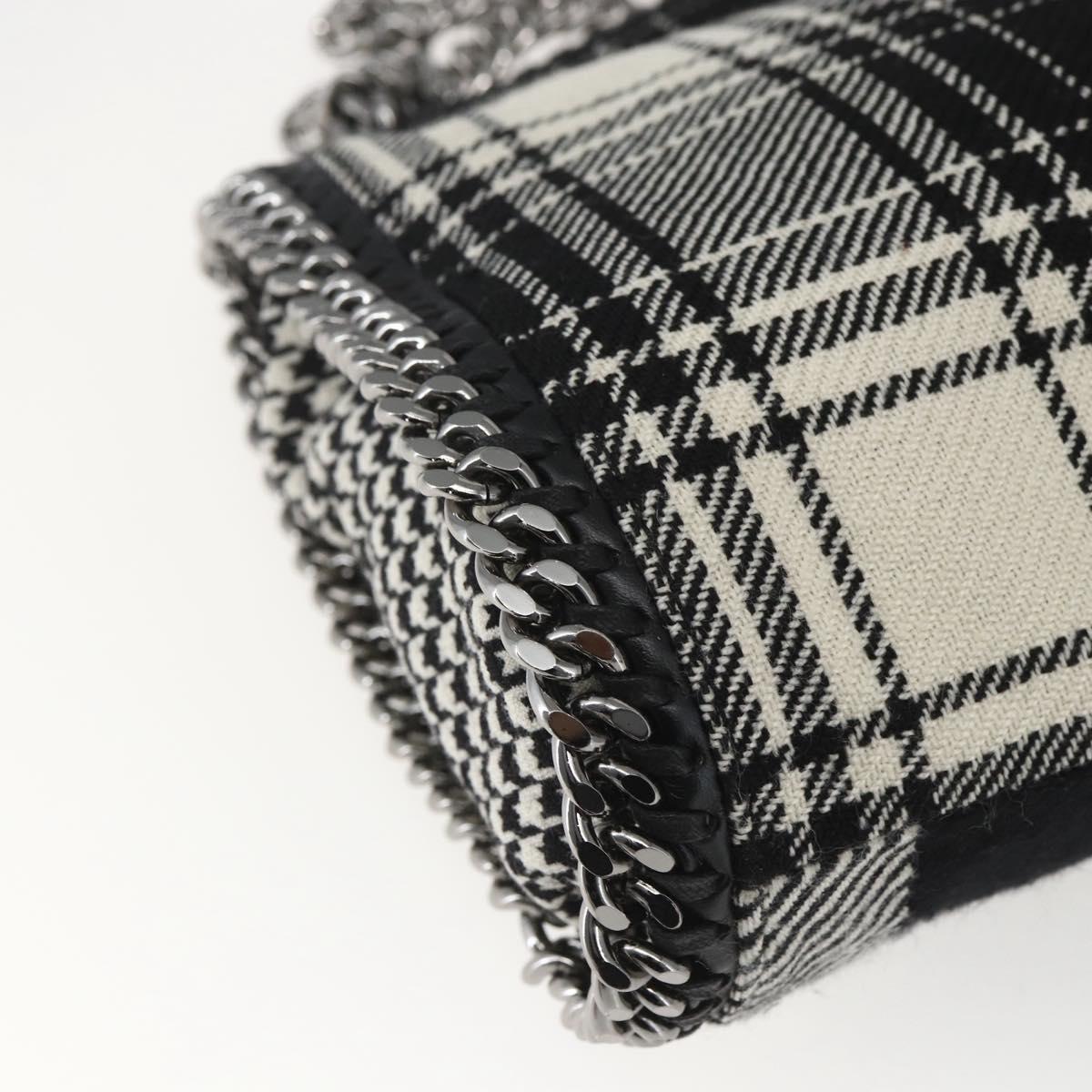 Stella MacCartney Chain Falabella Bag Canvas Black Silver 371223 Auth 163763