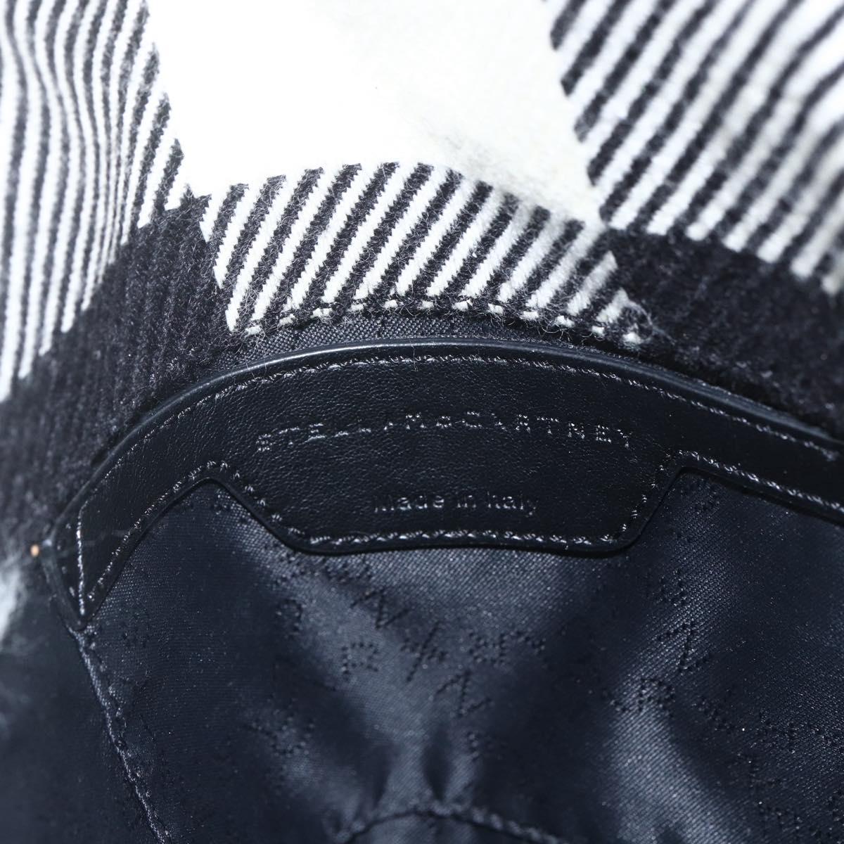 Stella MacCartney Chain Falabella Bag Canvas Black Silver 371223 Auth 163763