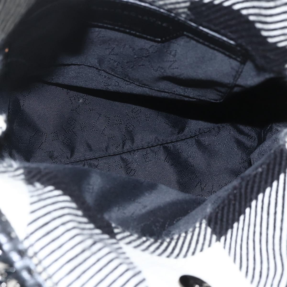 Stella MacCartney Chain Falabella Bag Canvas Black Silver 371223 Auth 163763