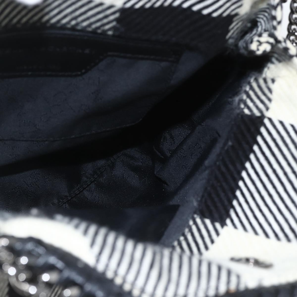 Stella MacCartney Chain Falabella Bag Canvas Black Silver 371223 Auth 163763