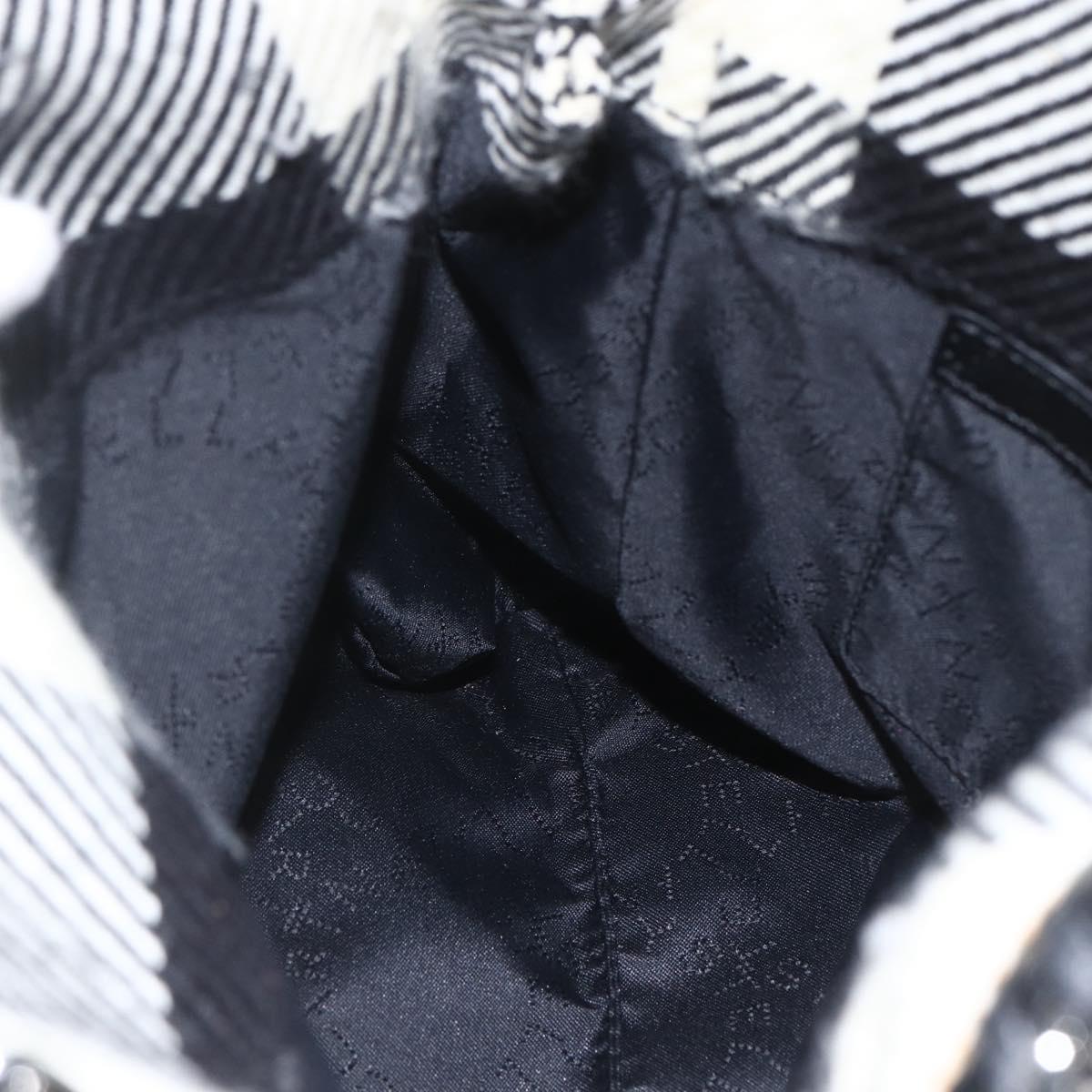 Stella MacCartney Chain Falabella Bag Canvas Black Silver 371223 Auth 163763