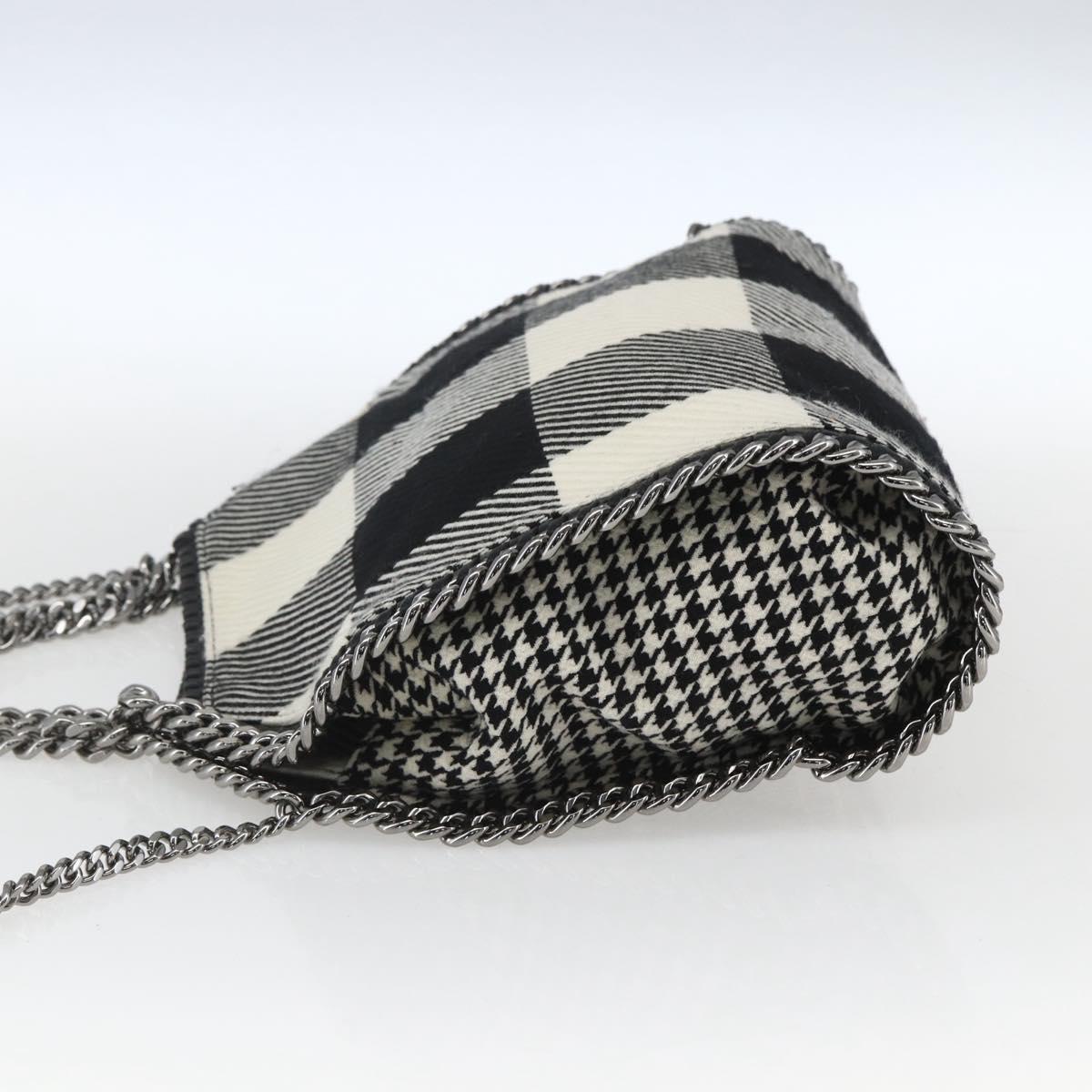 Stella MacCartney Chain Falabella Bag Canvas Black Silver 371223 Auth 163763