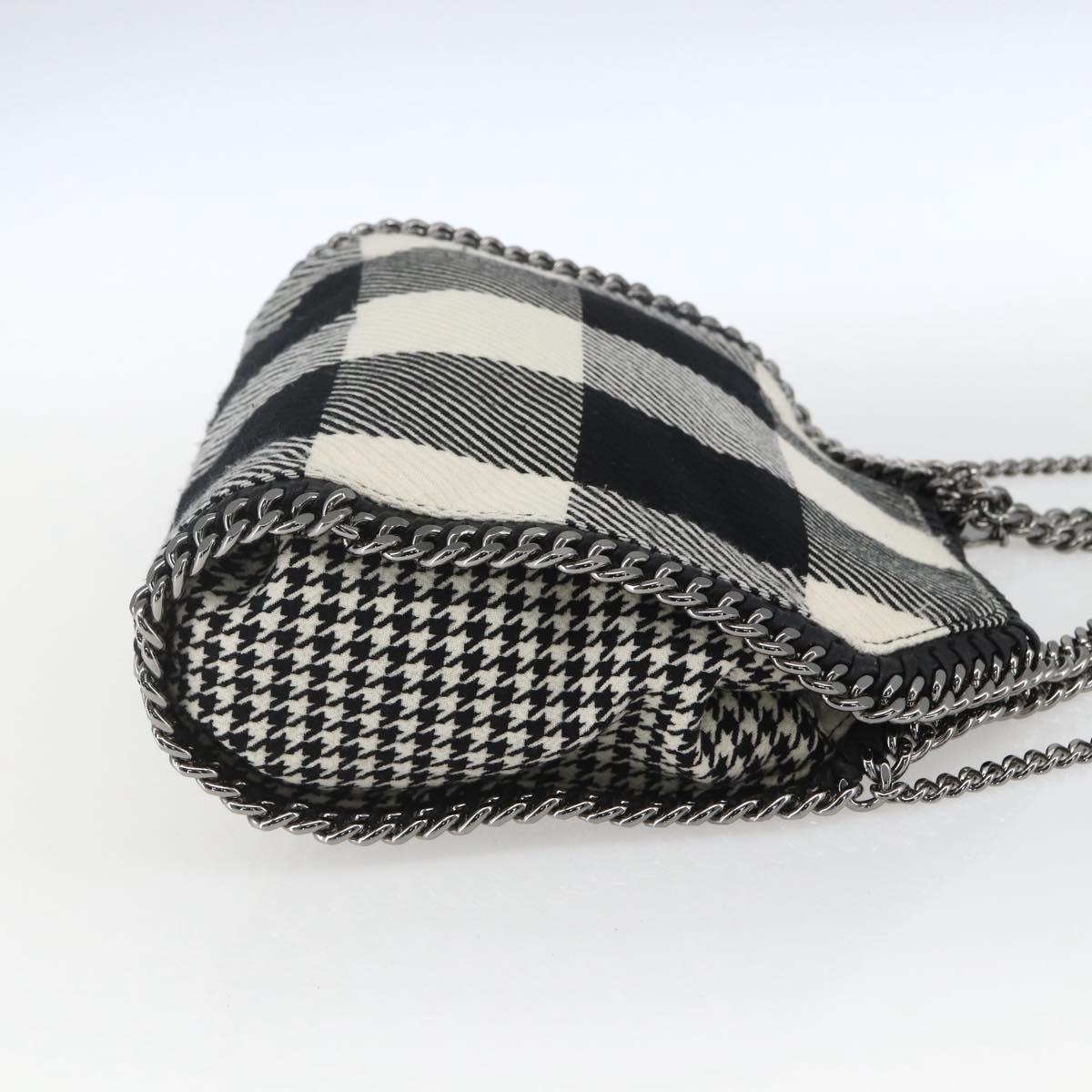 Stella MacCartney Chain Falabella Bag Canvas Black Silver 371223 Auth 163763