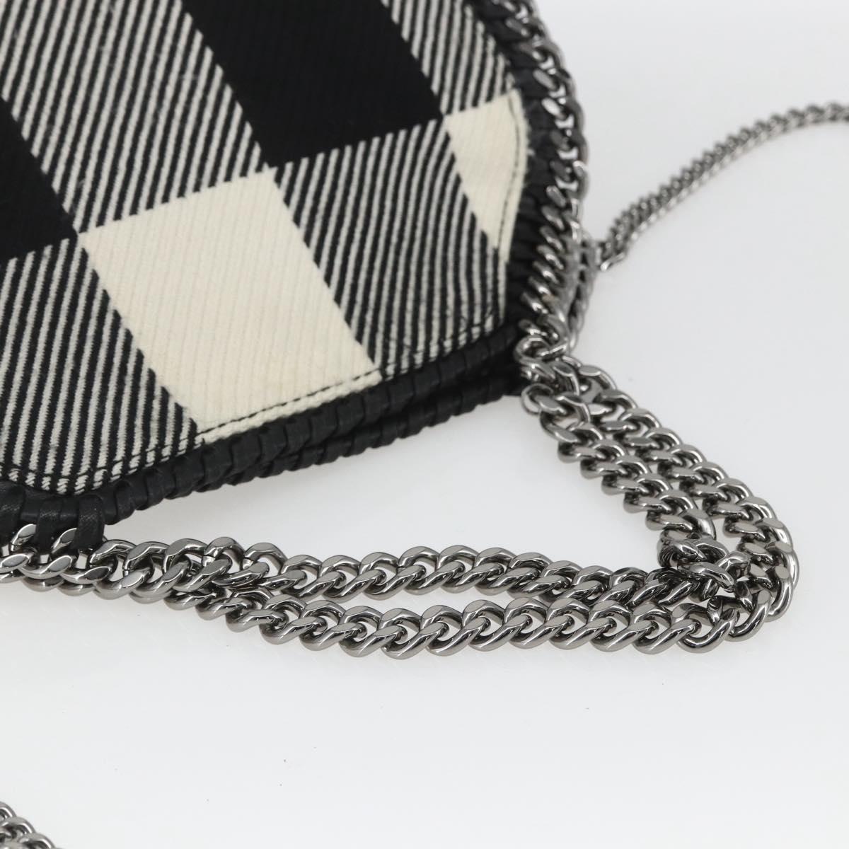 Stella MacCartney Chain Falabella Bag Canvas Black Silver 371223 Auth 163763