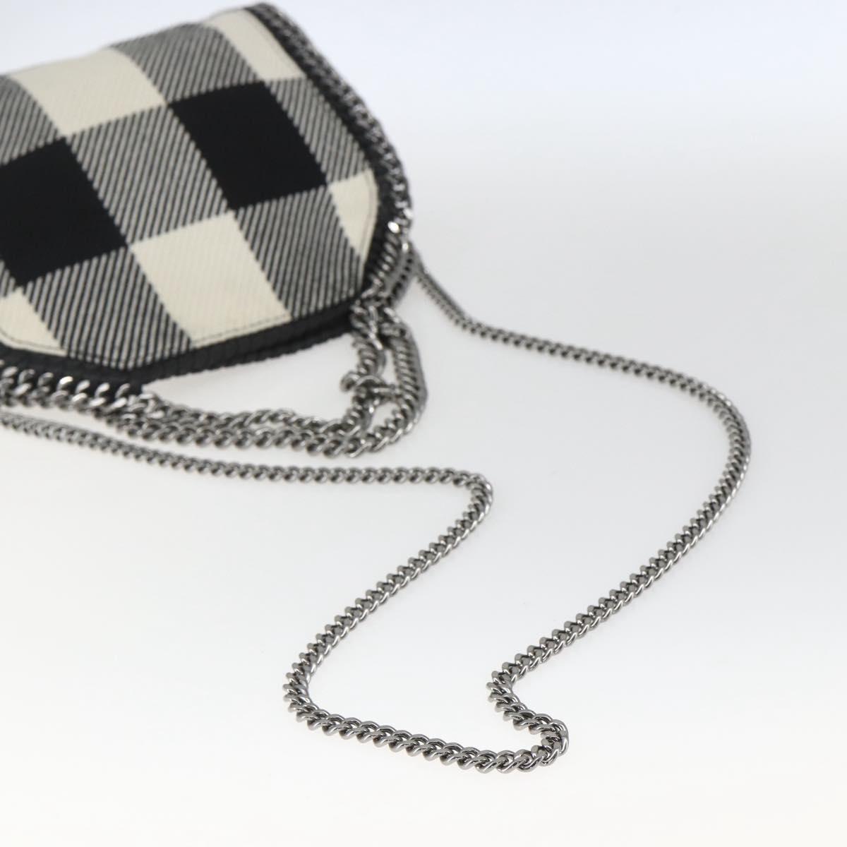 Stella MacCartney Chain Falabella Bag Canvas Black Silver 371223 Auth 163763
