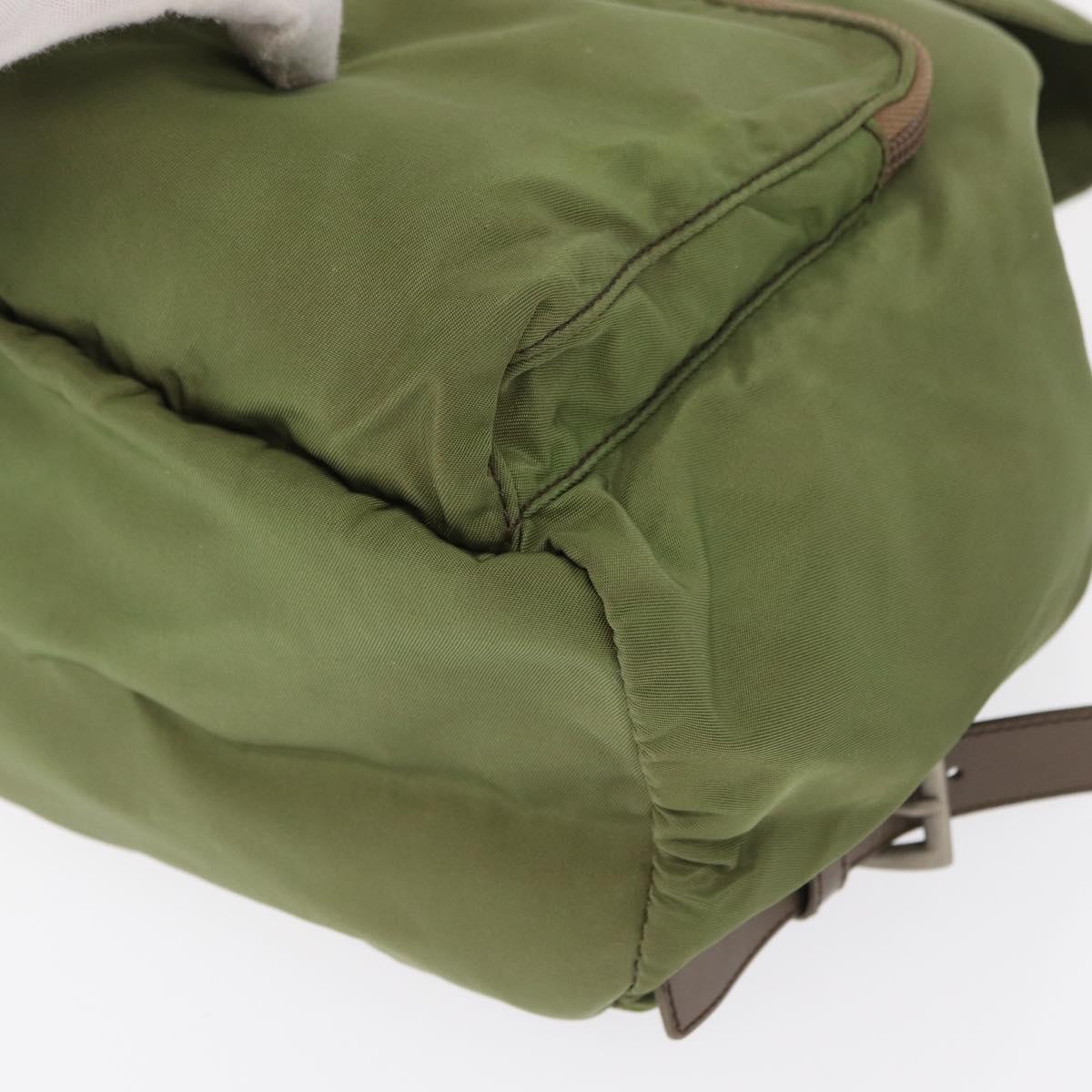 PRADA Backpack Nylon Green Silver Auth 163764