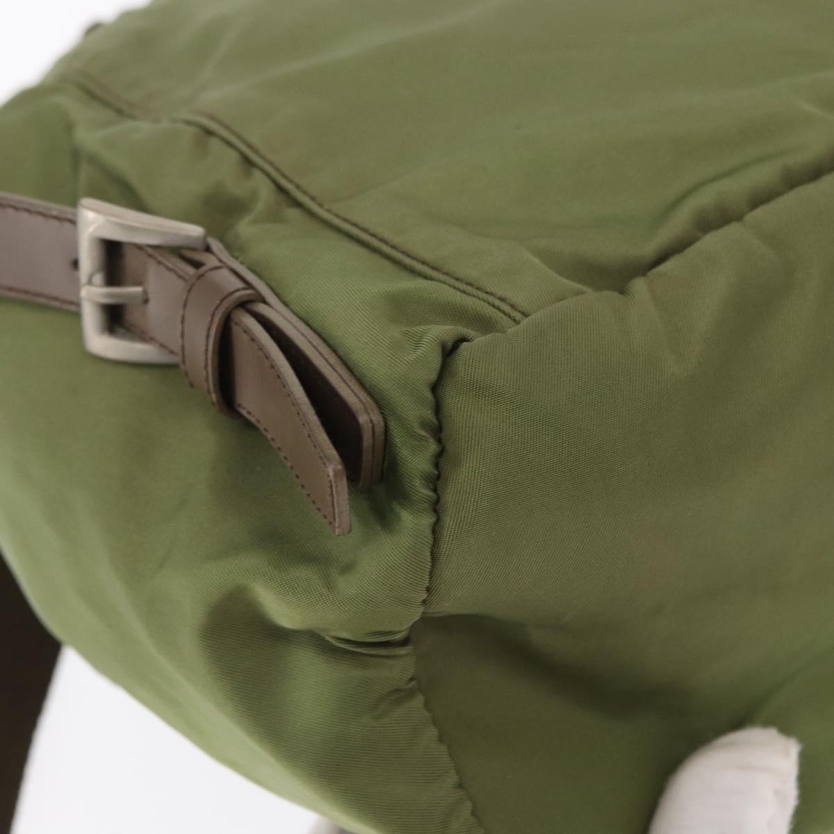 PRADA Backpack Nylon Green Silver Auth 163764