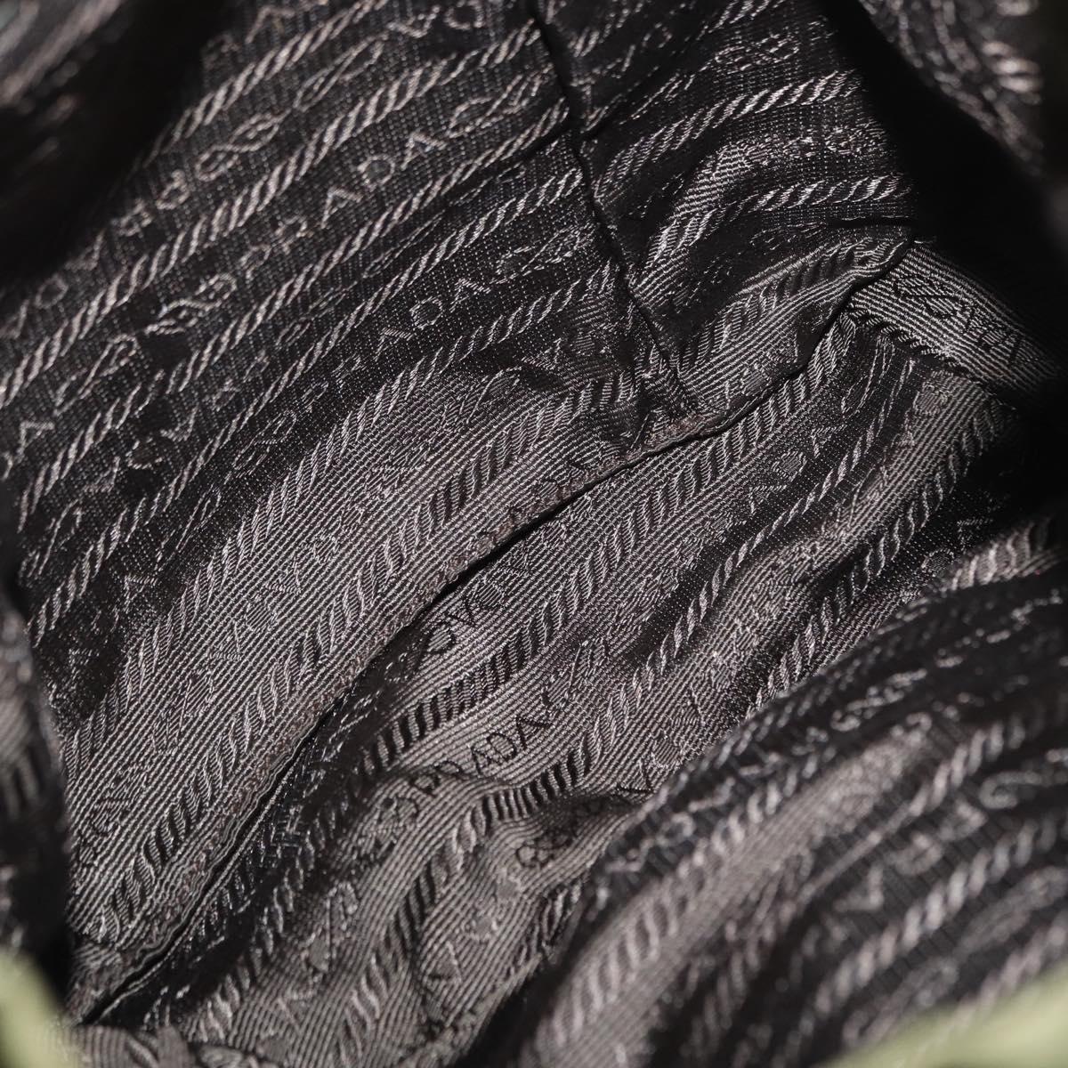 PRADA Backpack Nylon Green Silver Auth 163764
