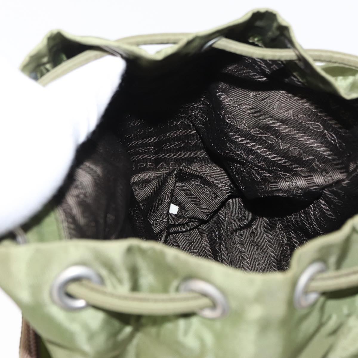 PRADA Backpack Nylon Green Silver Auth 163764
