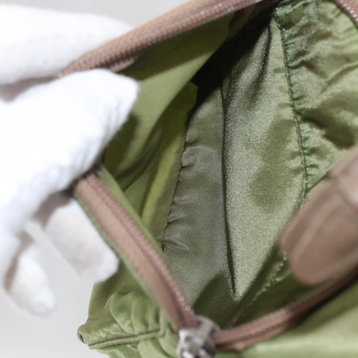 PRADA Backpack Nylon Green Silver Auth 163764