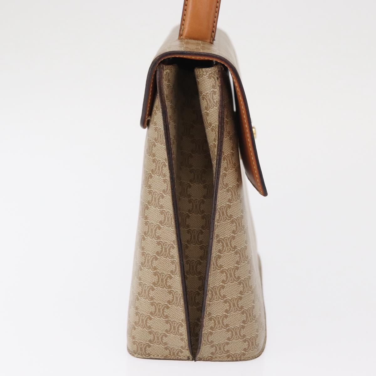 CELINE Macadam Canvas Hand Bag PVC Beige Gold Auth 163768