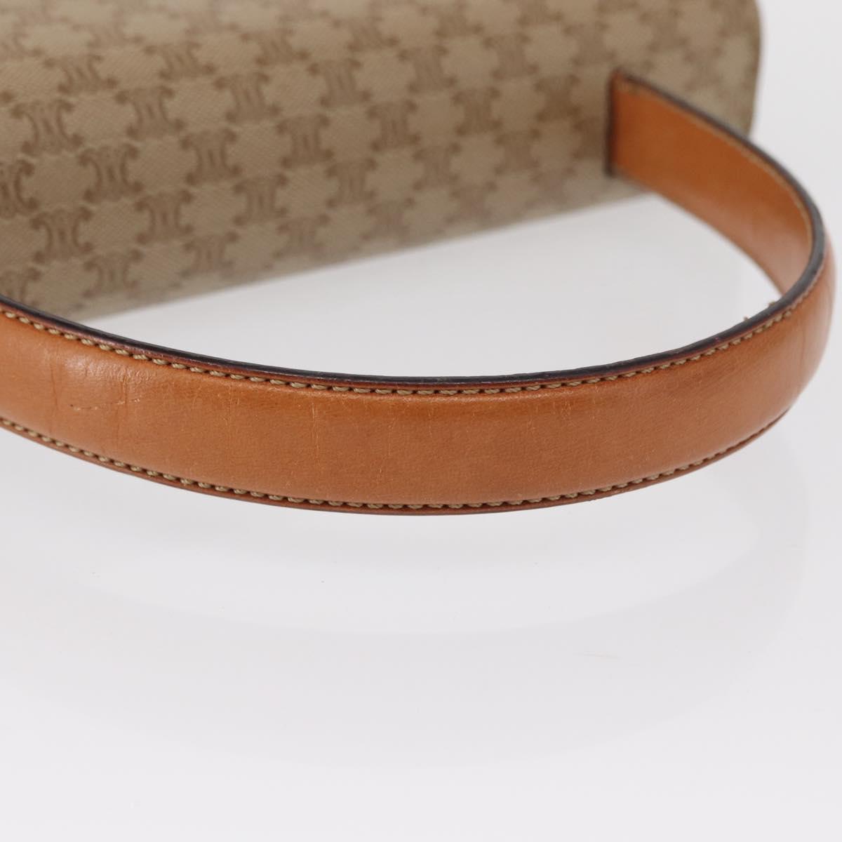 CELINE Macadam Canvas Hand Bag PVC Beige Gold Auth 163768