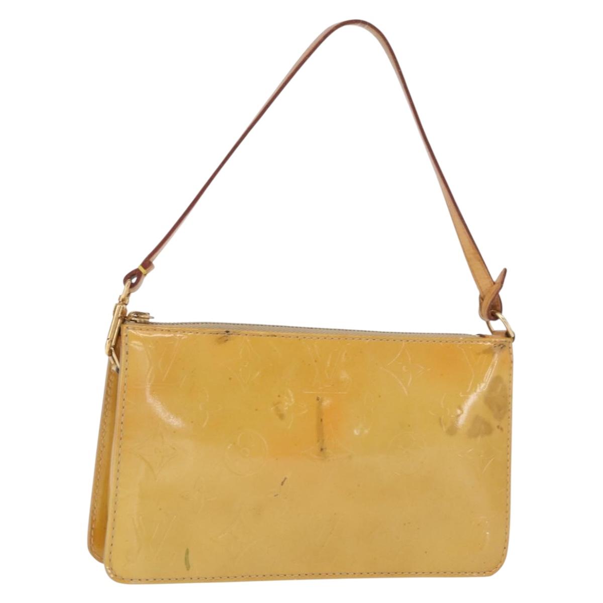 LOUIS VUITTON Monogram Vernis Lexington Pouch Beige M91010 LV Auth 163771