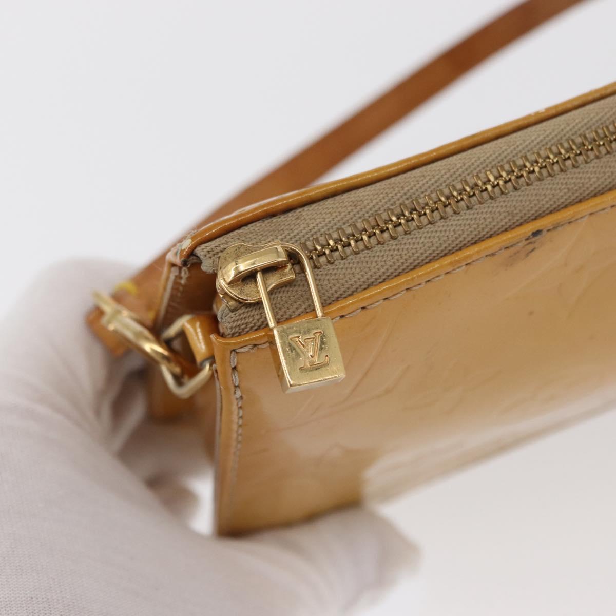 LOUIS VUITTON Monogram Vernis Lexington Pouch Beige M91010 LV Auth 163771