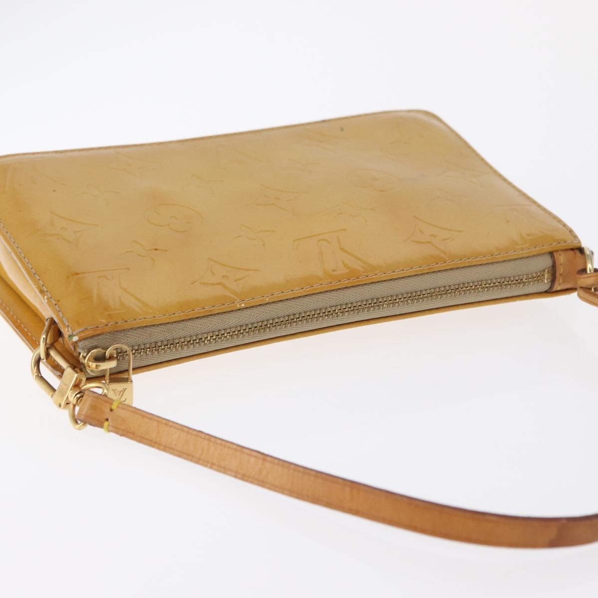 LOUIS VUITTON Monogram Vernis Lexington Pouch Beige M91010 LV Auth 163771