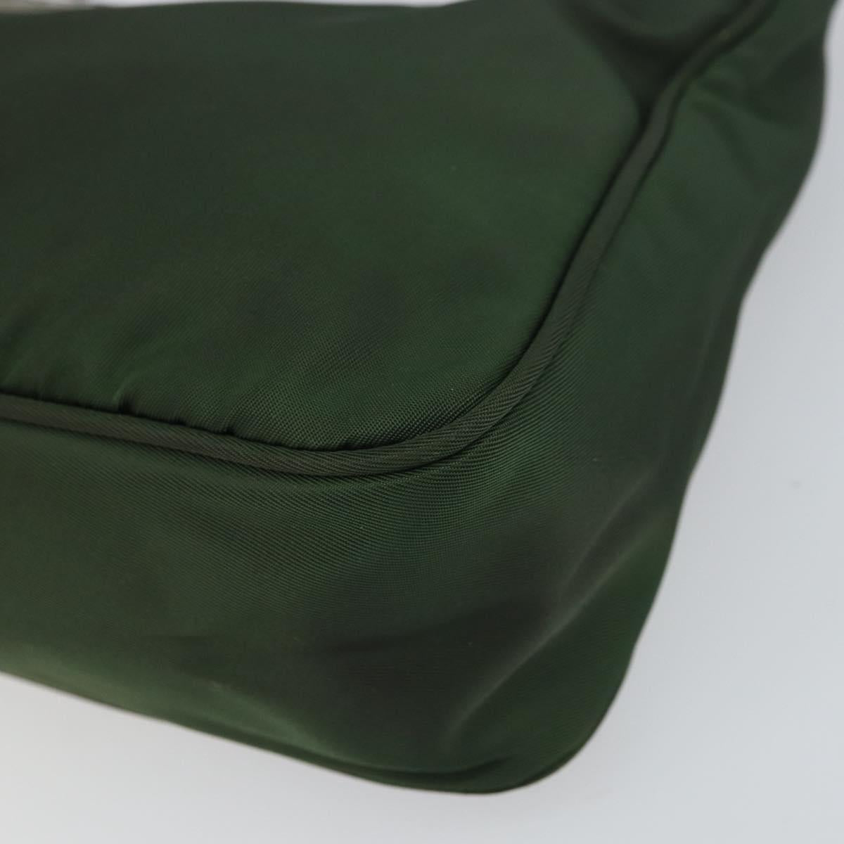 PRADA Hand Pouch Nylon Khaki Auth 163782